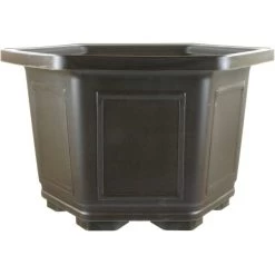 Bonsaischale 46.5x46.5x31cm Dunkelbraun Sechseckig Kunststoff